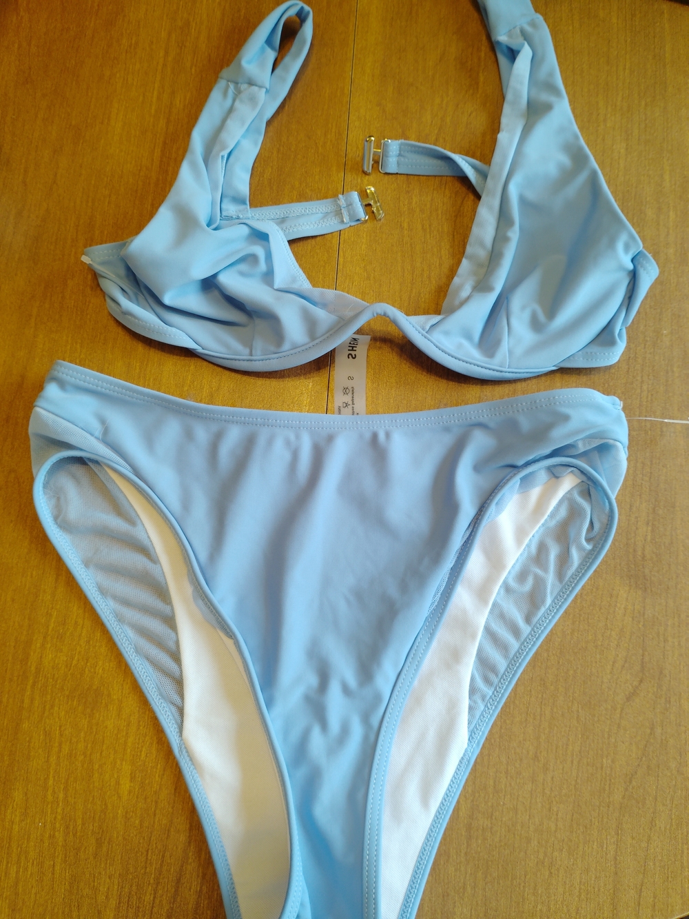 SHEIN Light Blue Underwire Bikini Set